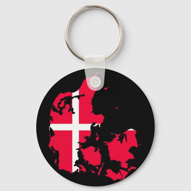 denmark flag map keychain (Front)