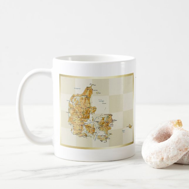 Denmark Flag + Map Mug (With Donut)