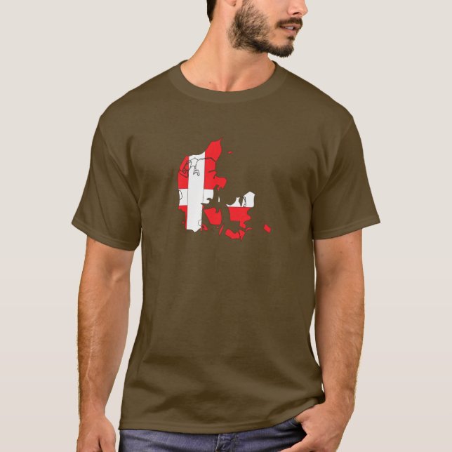 Denmark flag map T-Shirt (Front)