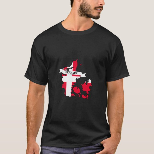 Denmark flag map T-Shirt (Front)