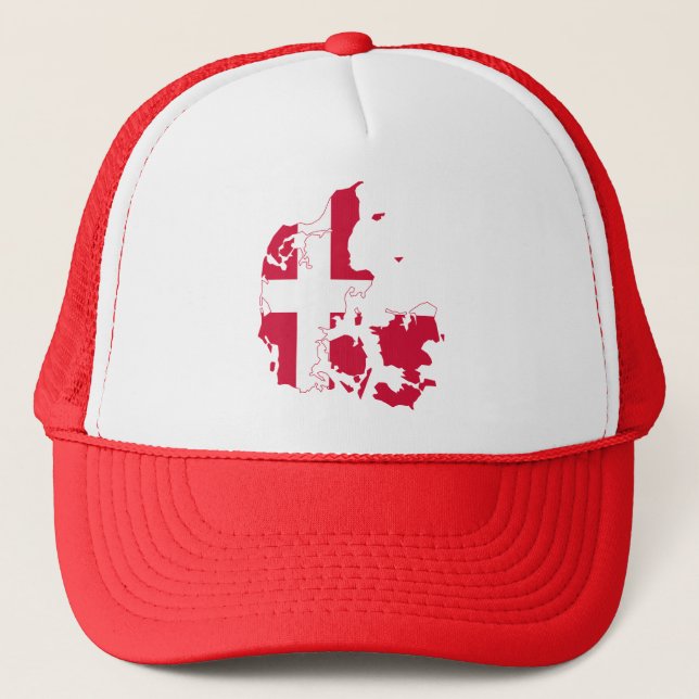 Denmark Flag Map Trucker Hat (Front)