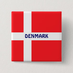DENMARK: Flag of Denmark 2 Inch Square Button
