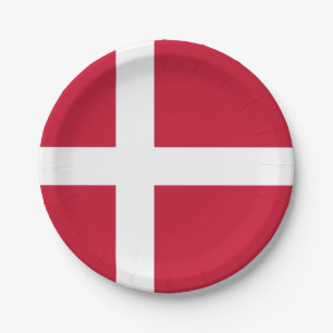 Denmark Flag Paper Plate