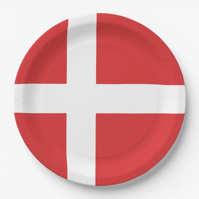 Denmark flag paper plate (Front)