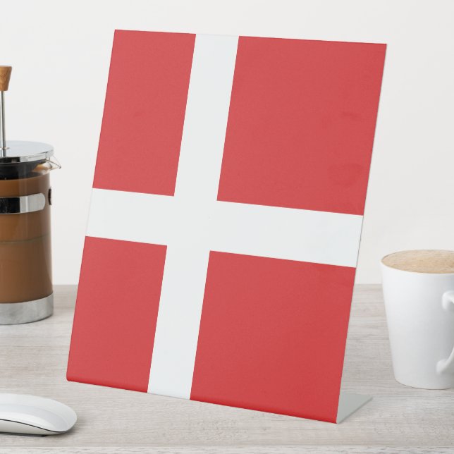 Denmark flag pedestal sign (In SItu)