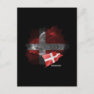 Denmark flag postcard