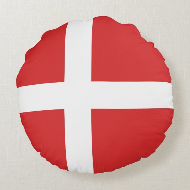 Denmark flag round pillow (Back)