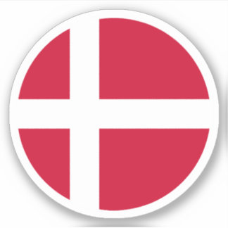 Denmark Flag Round Sticker