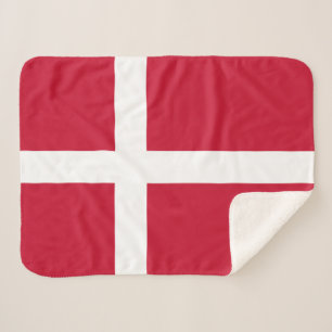 Denmark Flag Sherpa Blanket