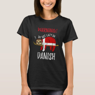 Denmark Flag Sloth Im Not Lazy Im Danish Vintage T-Shirt