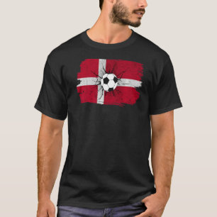 Denmark Flag Soccer Football Danish Football Fan T-Shirt