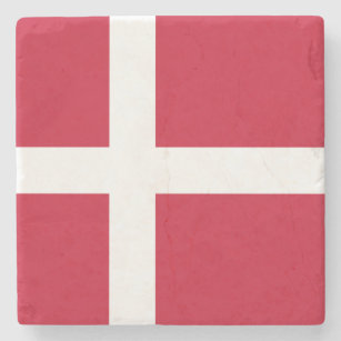 Denmark Flag Stone Coaster