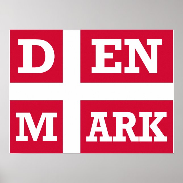 Denmark Flag Text Poster (Front)
