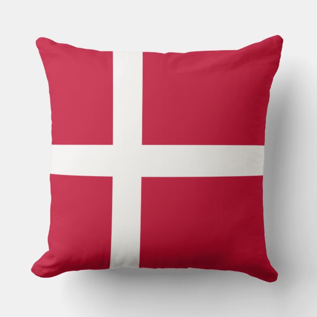 Denmark Flag Throw Pillow (Front)