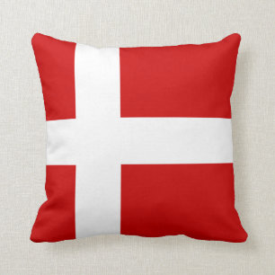 Denmark Flag Throw Pillow
