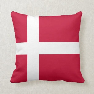 Denmark Flag Throw Pillow