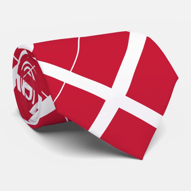 Denmark Flag Tie (Rolled)