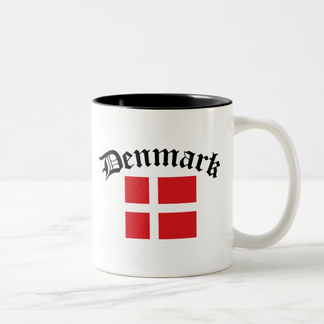 Denmark Flag Two-Tone Coffee Mug (Right)
