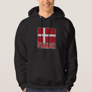 Denmark Flag Vintage Retro Country Danish Dane Pri Hoodie