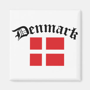 Denmark Flag w/Inscription Magnet