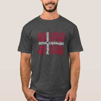Denmark Flag with City Names Word Art vintage T-Shirt