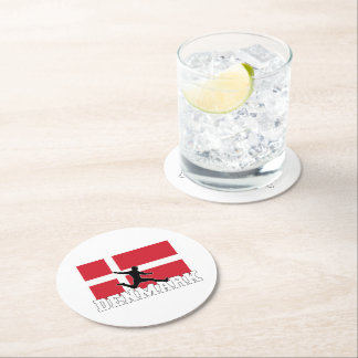 Denmark Football Soccer National Team Round Paper Coaster