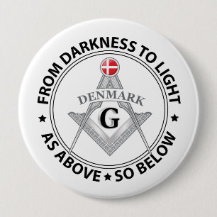 Denmark freemasonry sign 4 inch round button