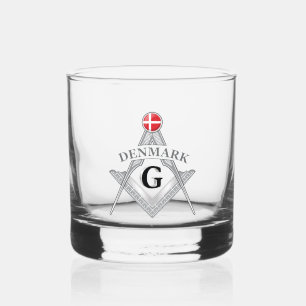 Denmark freemasonry sign whiskey glass