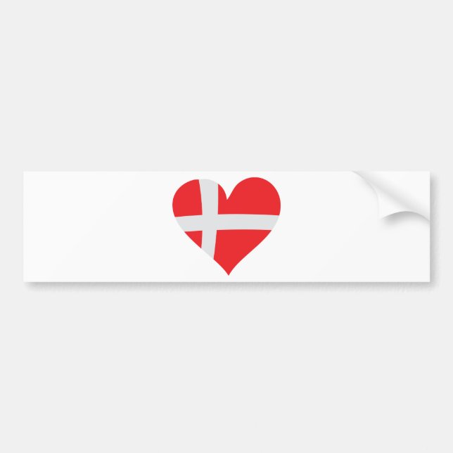 Denmark heart icon bumper sticker (Front)