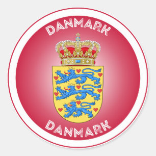 Denmark Heritage Emblem Classic Round Sticker