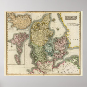 Denmark, Iceland, Feroe Islands Poster
