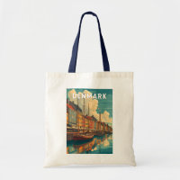 Denmark Illustration Travel Art Vintage