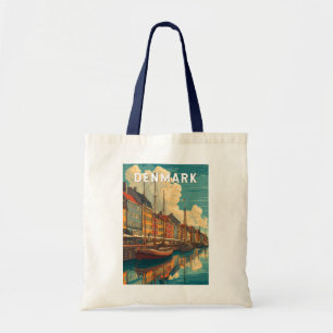 Denmark Illustration Travel Art Vintage Tote Bag