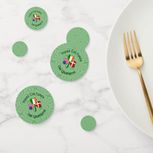 Denmark Ireland USA Shamrock Flag Personalized  Confetti