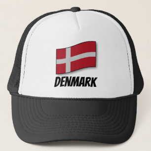 Denmark, labeled flag, trucker hat