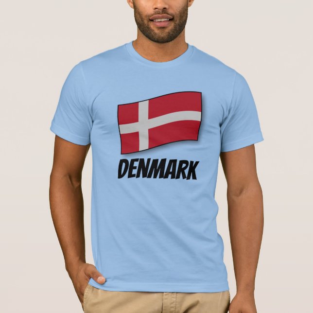 Denmark, labelled flag, T-Shirt (Front)