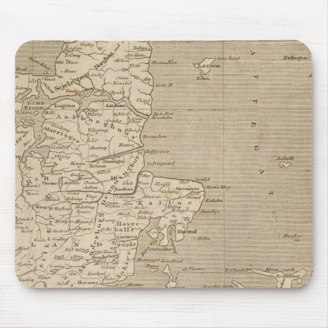 Denmark Map by Arrowsmith Mouse Pad (Front)