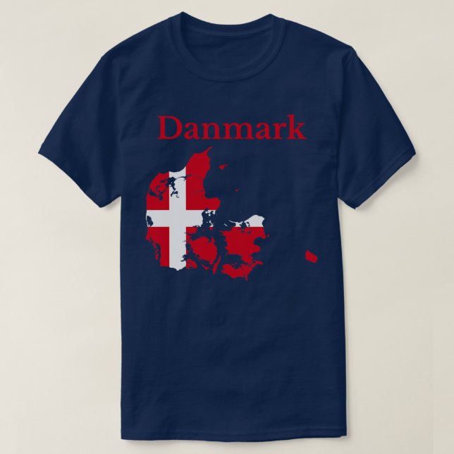 Denmark Map Flag T-Shirt (Design Front)