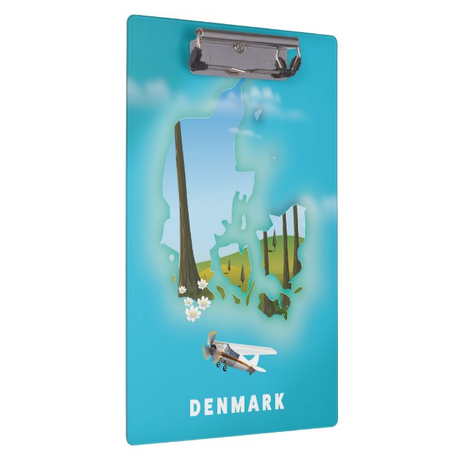 Denmark map illustrated travel poster. clipboard (Right)