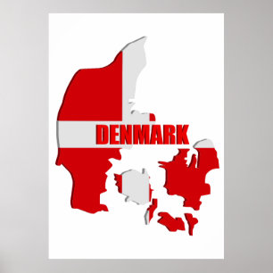 Denmark map poster
