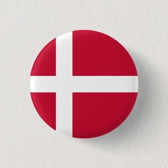 Denmark National Flag 1 Inch Round Button (Front)