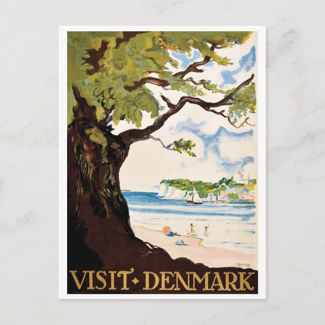 Denmark, Oak Tree at the Beach Postcard (Front)