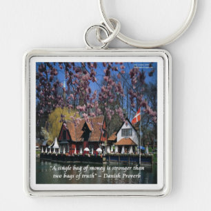 Denmark Photo & Famous Proverb Keychain