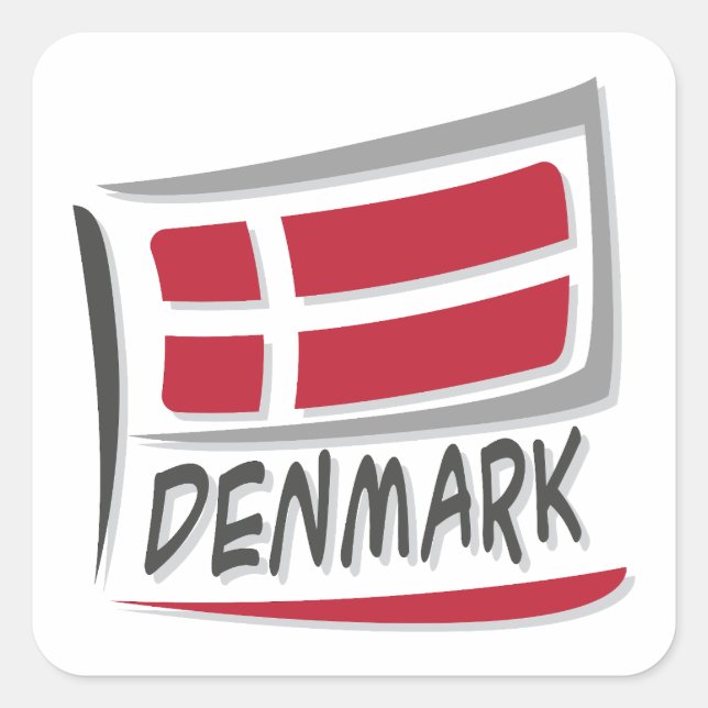 Denmark  Pride X Flag Square Sticker (Front)
