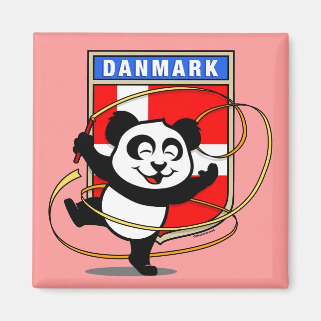 Denmark Rhythmic Gymnastics Panda Magnet (Front)