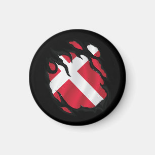 Denmark Ripped Flag Magnet