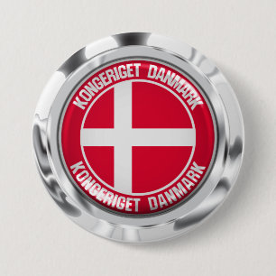 Denmark Round Emblem 3 Inch Round Button