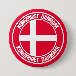Denmark Round Emblem 3 Inch Round Button