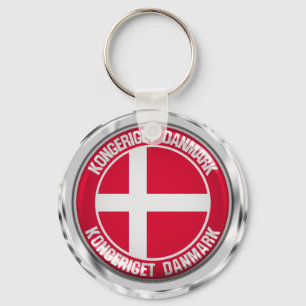 Denmark Round Emblem Keychain