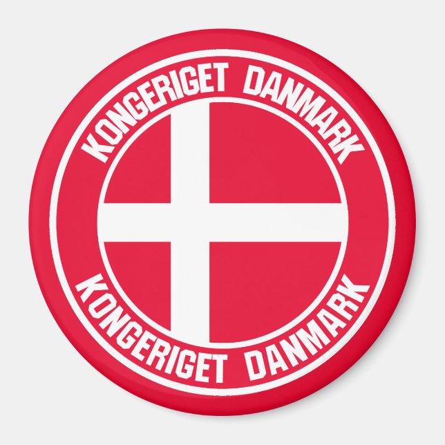 Denmark Round Emblem Magnet (Front)